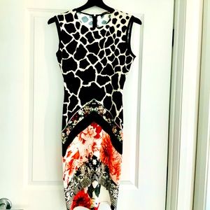 Roberto Cavalli animal/floral print dress size 6